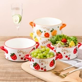 Двух -из суповой чаши керамический поясной крышка фруктовый салат домой японская в стиле одинокая корейская версия ветра милая девушка Сердце Сердце горшок