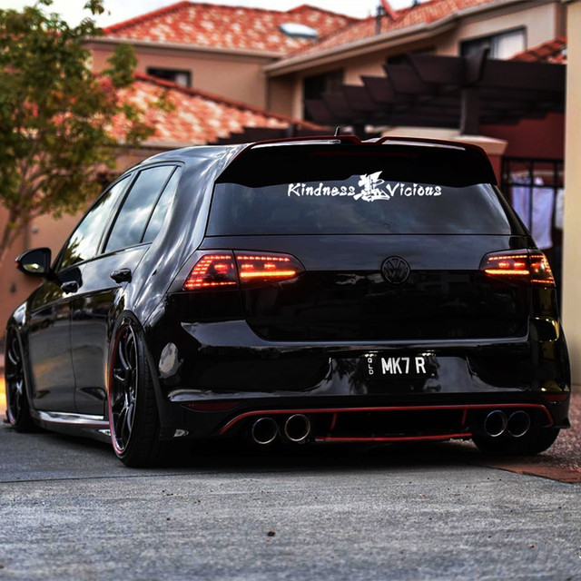 Japanese VIP modified car front and rear glass car stickers good and evil creative text reflective stickers waterproof car stickers