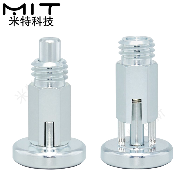 Quick-release pin fixed position stop pin knob spring plunger