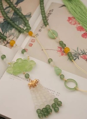 国风项链软璎珞明制古风马面裙莲花流苏项链汉服配饰背云吊坠