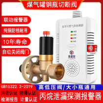 Steel bottle liquefied gas cut-off valve domestic gas leakage alarm emergency cut off copper valve solenoid valve kitchen alarm