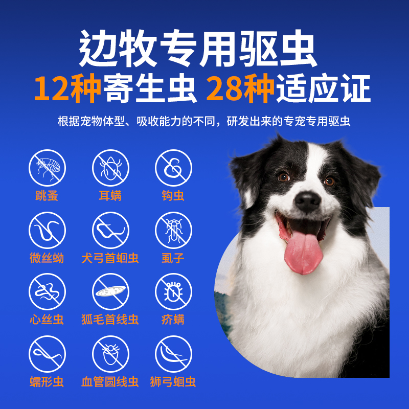 边牧专用狗狗驱虫药体内外一体同驱螨跳蚤体外滴剂吡虫啉莫昔克丁