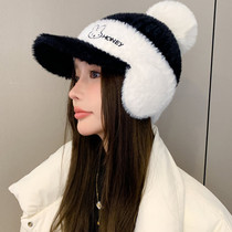 Golf Hat Lady Autumn Winter Warm Thickening Knit Wool Cord Hat Han Version Plus Suede Leisure Cotton Hat Anti-Chill