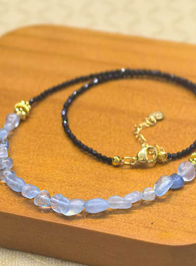 天然石串珠浅绿色民族风项链