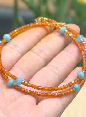 天然不规则蜜蜡南红绿松石橄榄核