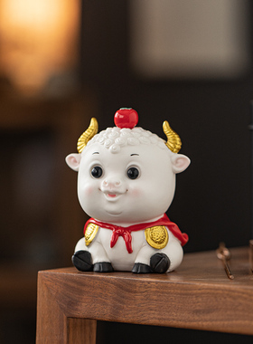 牛市飞升陶瓷牛装饰摆件