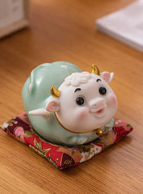 木客陶瓷生肖动物牛摆件