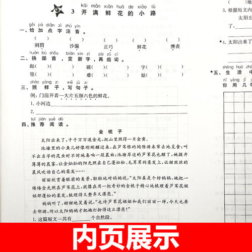 交大之星课后精练卷培优课后练习册二年级上下册语文2年级第二学期上海小学教材课后同步配套练习单元综合期中末测试模拟试卷测试 - 图2