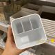 Vertical makeup brush storage and finishing tray desktop pen holder