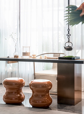 样板房间新中式茶室松针茶壶摆件