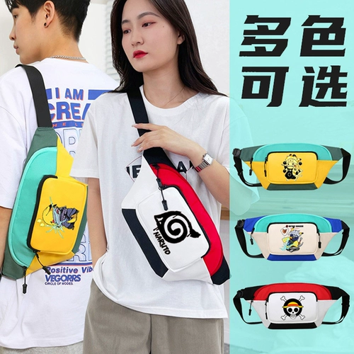 Наруто, сумка через плечо подходит для мужчин и женщин для школьников, японская трендовая поясная сумка для отдыха, нагрудная сумка на одно плечо