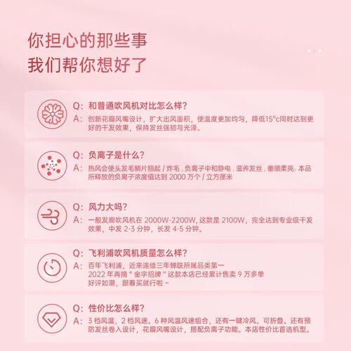 【母亲节礼物】飞利浦负离子护发速干宿舍便携可折叠大风力电吹风 - 图2
