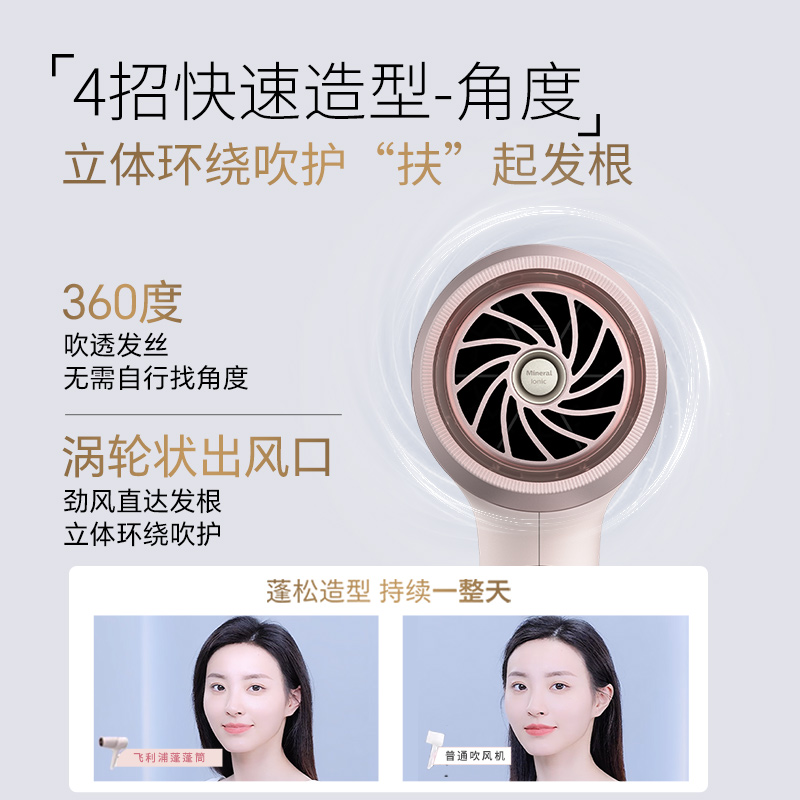 飞利浦吹风官方旗舰正品家用负离子护发大功率风筒发廊专用BHD538