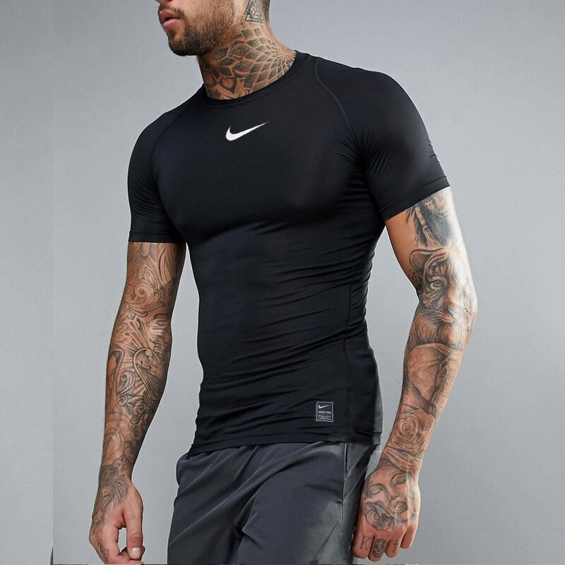Nike耐克pro緊身衣短袖T恤高彈健身衣男訓練服透氣籃球足球運動衣