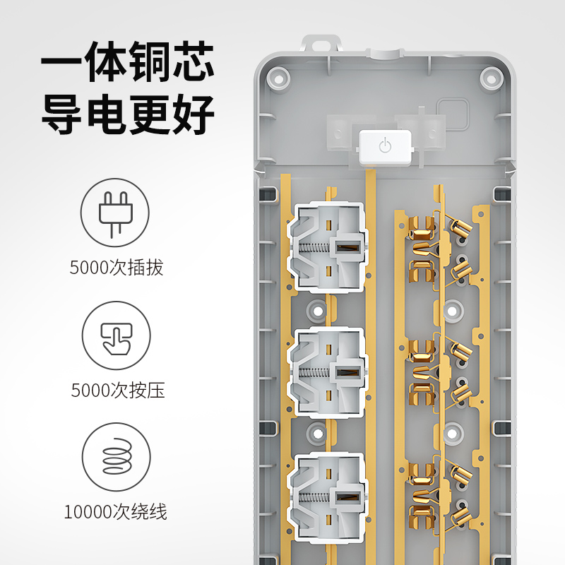 德力西插座面板插排插线板接线板拖线板多用多功能宿舍用4插位