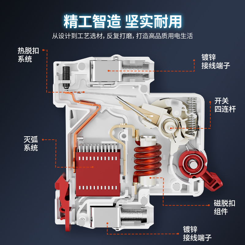 德力西断路器官方空气开关家用小型电闸塑壳空开保护器短路总插座 - 图0