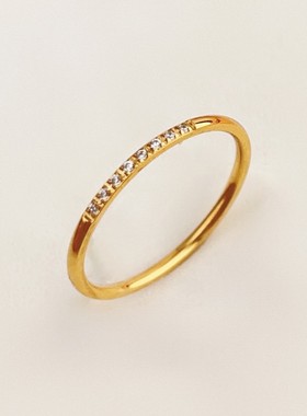 女钛钢ins8个钻戒指尾戒不掉色