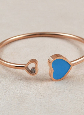 爱心形女款开口钛钢玫瑰金手镯