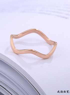 波浪形戒指环钛钢时尚个性情侣