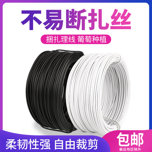 电信光缆绑线户外光纤电缆扎丝园艺捆扎线带铁丝包塑光伏通信扎线 - 图0