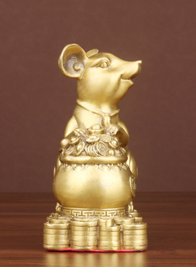 工艺纯铜老鼠摆件旺财家居装饰