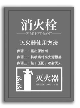 新品消防栓贴纸消火栓标识牌消防标贴画墙贴使用方法贴膜r132