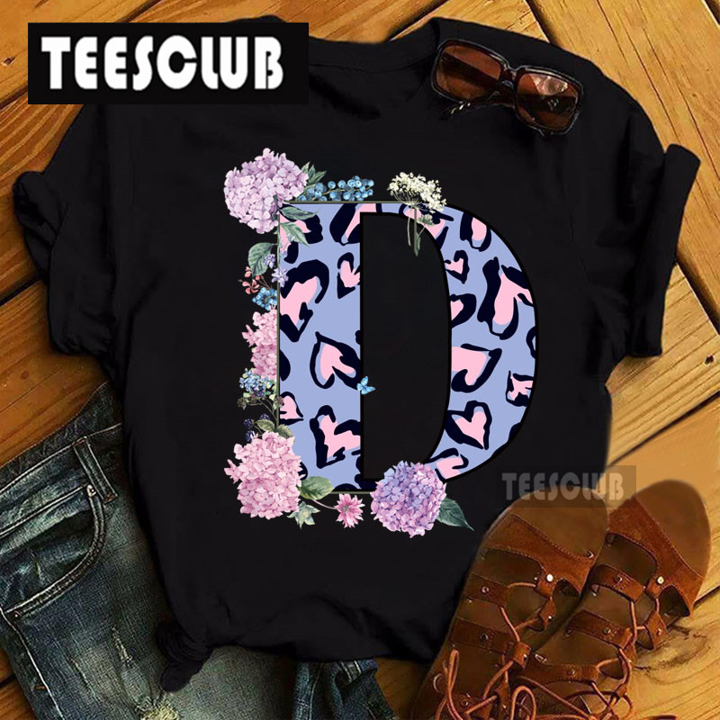 Leopard Floral  Letter T shirt 夏季欧美保温鲜花字母短袖T恤女 - 图2