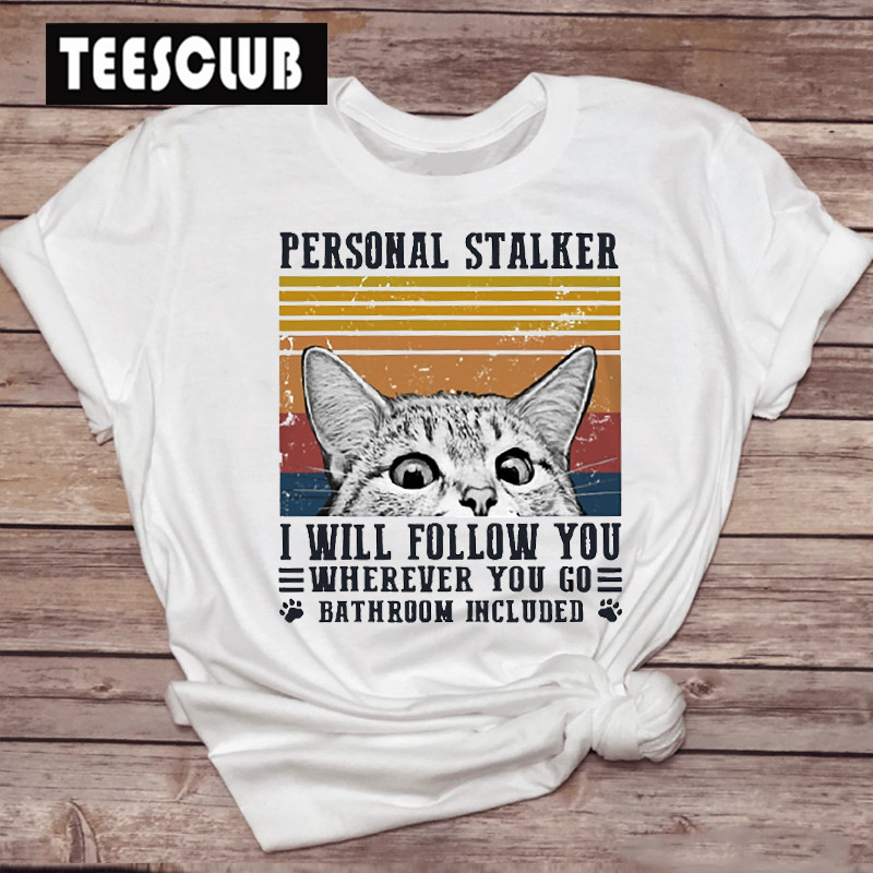 Cute Cat Ew People Women T-shirt卡通黑猫原宿印花女士短袖T恤 - 图2