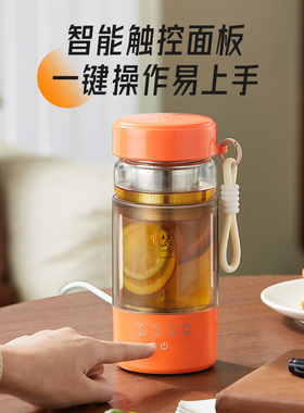 304不锈钢电热水杯办公室小型便携智能双层耐高温养生花茶烧水杯