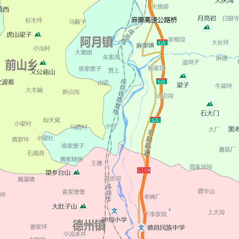 德昌县地图1.15m新款高清大幅客厅折叠装饰画四川省凉山州现货