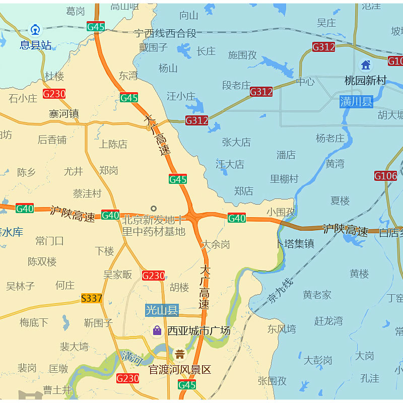 信阳市地图1.15m河南省折叠版客厅办公室地理图墙面装饰贴画 - 图1