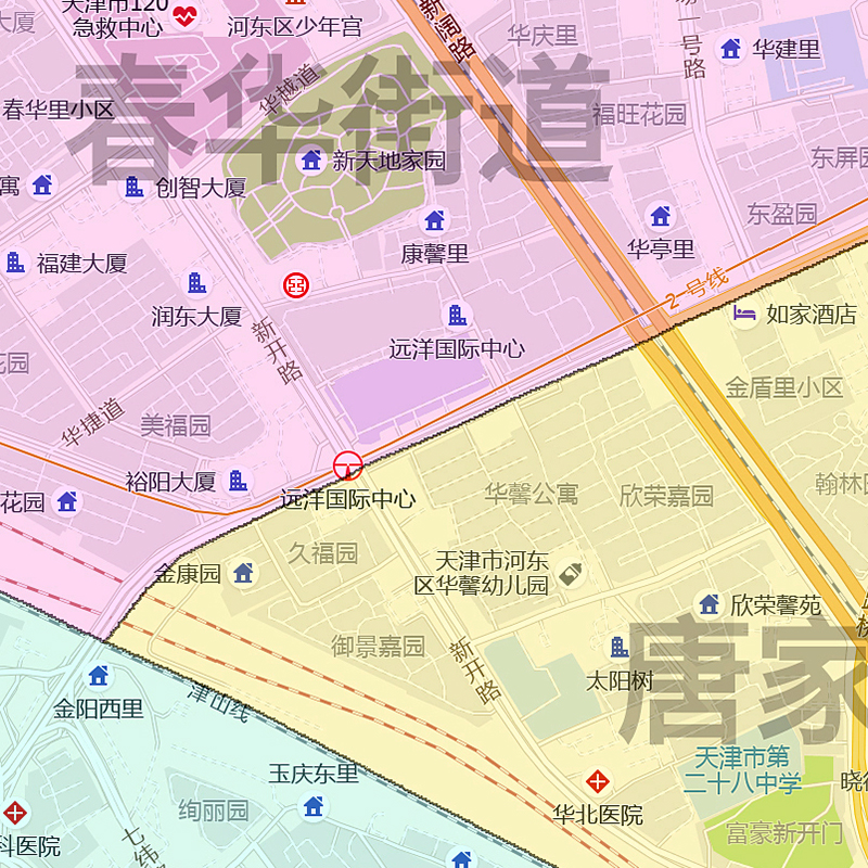 河东区地图1.15m折叠不覆膜天津市行政交通划分高清图片新款现货 - 图1