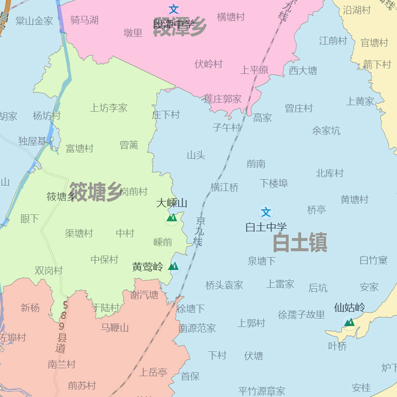 丰城市地图1.15m江西省宜春市折叠版办公室装饰贴画会议室壁画