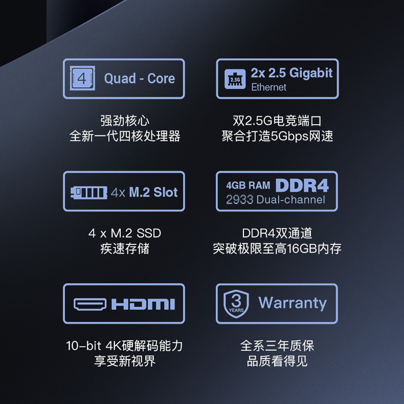 华硕AS6704T 四盘位双2.5G端口 nas网络存储服务器 家庭个人私有云盘无线局域网 数据共享储存器主板硬盘盒 - 图0