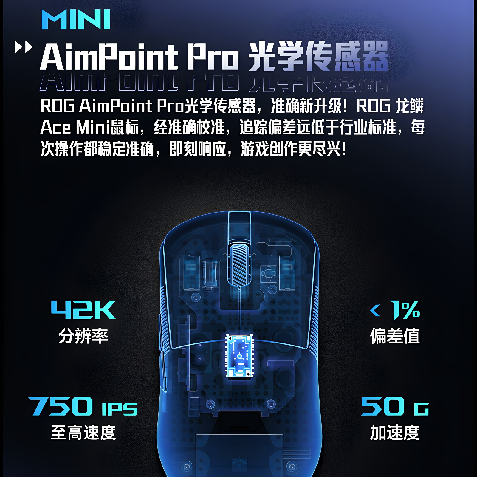 ROG龙鳞Ace Mini三模无线鼠标轻量化游戏鼠标华硕
