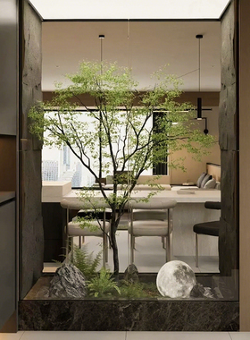 仿真绿植造景室内高端橱窗造景