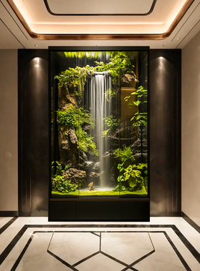仿真绿植橱窗流水景观天井装饰