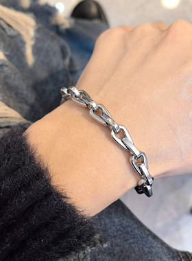 钛钢多边形手链男高级感