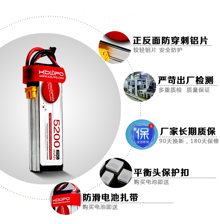 酷点航模电池5200mAh11.1V25C/70c 3S航模固定翼穿越机车模锂电池 - 图0