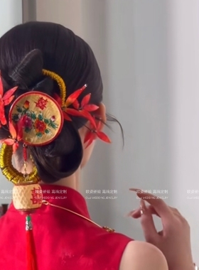 《非遗文化》高端小众新国风发饰新中式手作非遗发饰画师纯手作