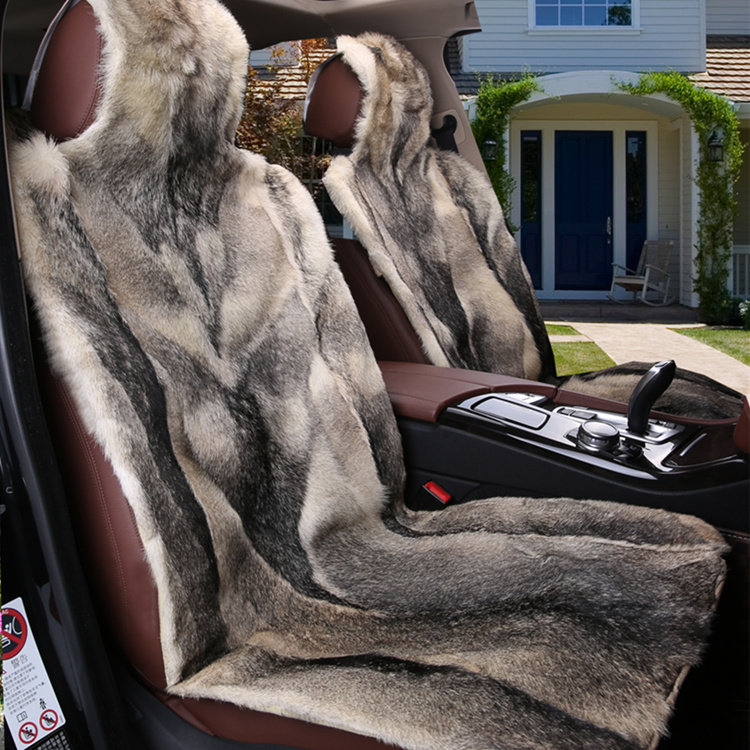 全包澳洲纯羊毛座套款羊毛坐套冬季汽车坐垫皮毛一体真皮座垫套