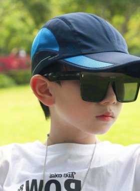 冰感棒球帽子青少年学生骑车户外出游防晒紫外线大帽檐超薄透气帽