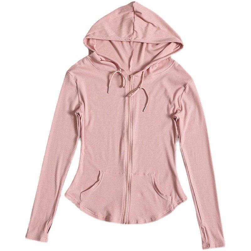 连帽瑜伽健身服春秋显瘦跑步训练上衣长袖速干弹力紧身运动外套女,淘宝优惠券,粉丝福利购,淘宝优惠卷
