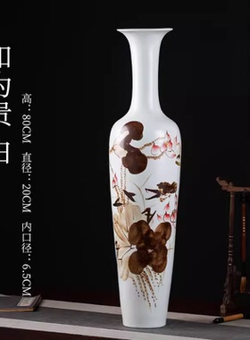 景德镇手绘落地大花瓶陶瓷客厅