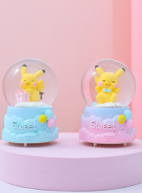 卡通可爱皮卡丘水晶球小摆件礼物