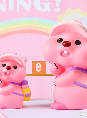 小粉狸搪胶摆件储存卡通可爱