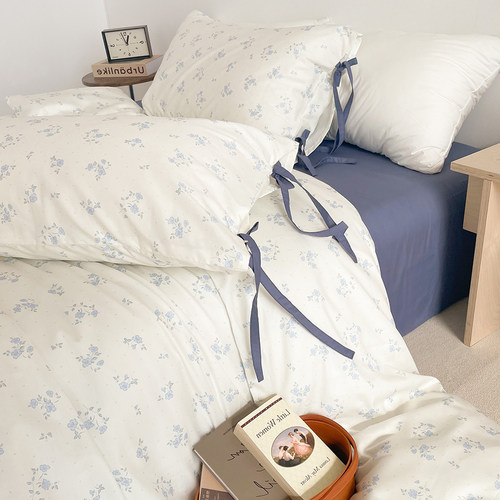 浅夜的花雨 原创复古碎花全棉三四件套单双人床单被套枕套新疆棉 - 图0