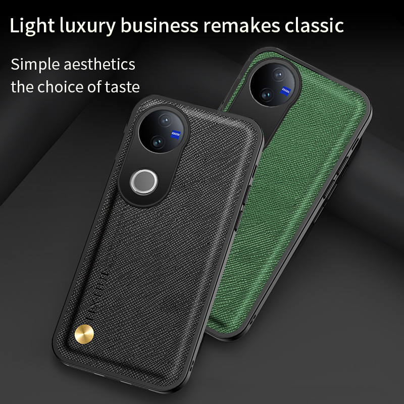 适用外贸VIVO Y31 5G Y21D 4G十字纹皮手机壳 Y31 Y21D二合一硬壳素材软包边 Y29 Y29S Y04磁吸保护套批发 - 图1