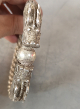 双龙戏珠手镯创意古玩铜器