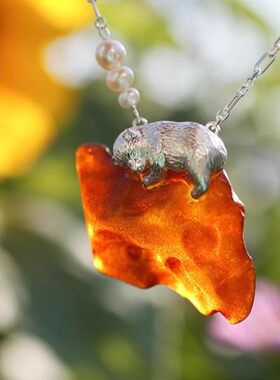 雜粹设计原创设计项链蜜蜡珍珠